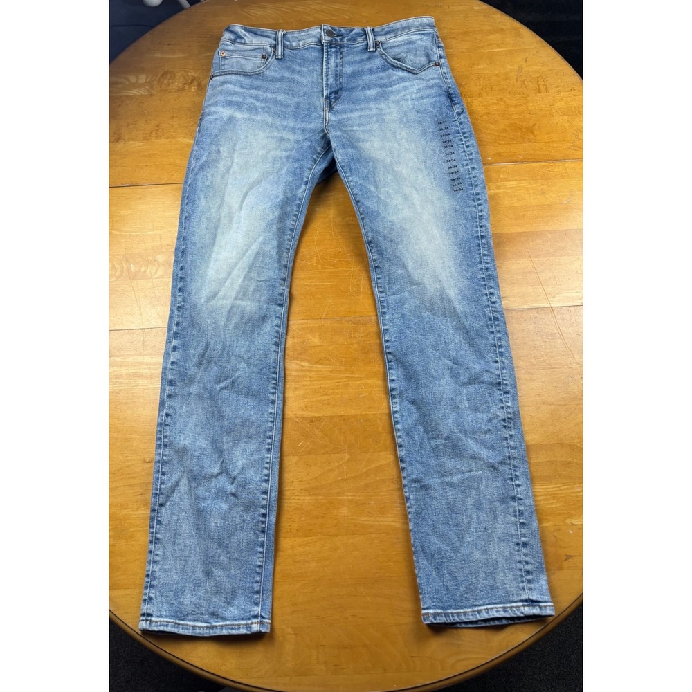 NEW American Eagle Airflex Slim Straight Jeans 34x34 Faded Light Wash Denim 5374